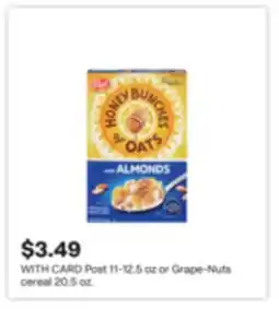 CVS Post 11-12.5 oz or Grape-Nuts cereal 20.5 oz offer