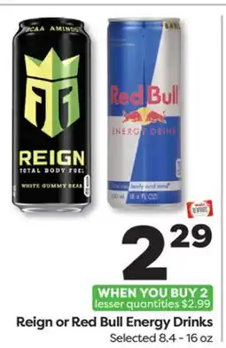 Weis Markets Reign or Red Bull Energy Drinks offer