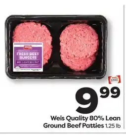 Weis Markets Weis Quality 80% Lean Ground Beef Patties offer