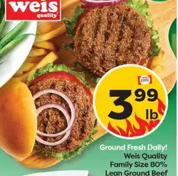 Weis Markets Weis Quality Family Size 80% Lean Ground Beef offer