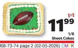 Weis Markets 1/8 Sheet Cakes offer