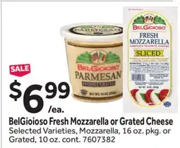 Stop&Shop BelGioioso Fresh Mozzarella or Grated Cheese offer