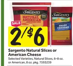 Stop&Shop Sargento Natural Slices or American Cheese offer