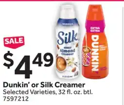 Stop&Shop Dunkin' or Silk Creamer offer