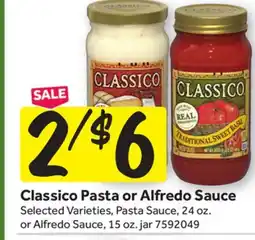 Stop&Shop Classico Pasta or Alfredo Sauce offer