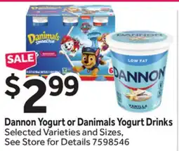 Stop&Shop Dannon Yogurt or Danimals Yogurt Drinks offer