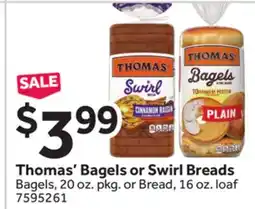 Stop&Shop Thomas' Bagels or Swirl Breads offer