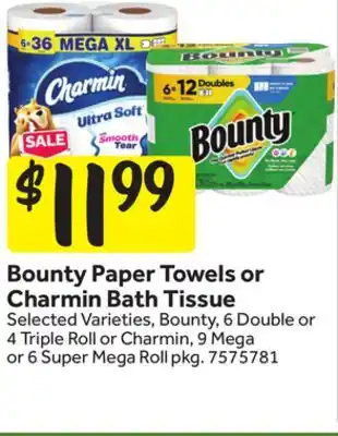 Stop&Shop Bounty Paper Towels or Charmin Bath Tissue offer