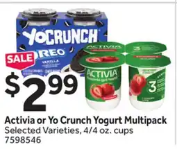 Stop&Shop Activia or Yo Crunch Yogurt Multipack offer