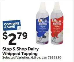 Stop&Shop Stop & Shop Dairy Whipped Topping offer