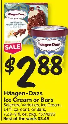 Stop&Shop Häagen-Dazs Ice Cream or Bars offer
