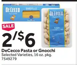 Stop&Shop DeCecco Pasta or Gnocchi offer