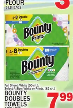 C Town BOUNTY DOUBLES TOWELS 4 ROLL PKG offer