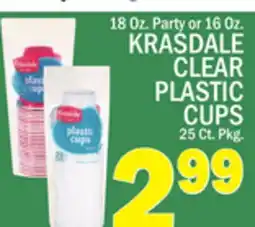 C Town KRASDALE CLEAR PLASTIC CUPS, 25 Ct. Pkg offer