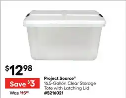 Lowe's 16.5-Gallon Clear Storage Tote with Latching Lid offer