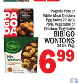 C Town BIBIGO WONTONS 24 Oz. Pkg offer