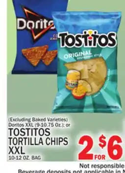 C Town TOSTITOS TORTILLA CHIPS XXL 10-12 OZ. BAG offer