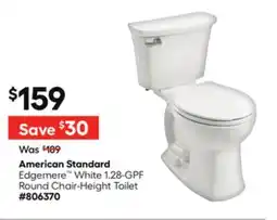 Lowe's Edgemere White 1.28-GPF Round Chair-Height Toilet offer