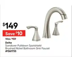 Lowe's Sandover Pulldown Spotshield Brushed Nickel Bathroom Sink Faucet offer