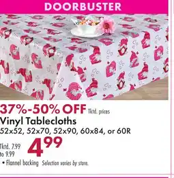 Boscov's Vinyl Tablecloths offer