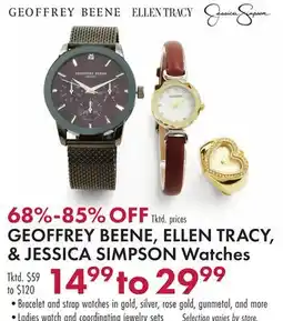 Boscov's GEOFFREY BEENE, ELLEN TRACY, & JESSICA SIMPSON Watches offer
