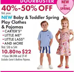 Boscov's Baby & Toddler Spring Play Clothes & Pajamas offer