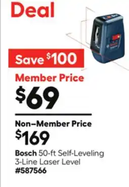 Lowe's 50-ft Self-Leveling 3-Line Laser Level offer