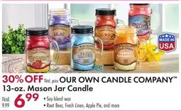 Boscov's OUR OWN CANDLE COMPANY 13-oz. Mason Jar Candle offer
