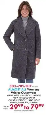 Boscov's ALMOST ALL Womens Winter Outerwear offer