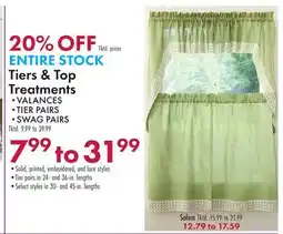 Boscov's ENTIRE STOCK Tiers & Top Treatments offer