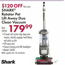 Boscov's SHARK Rotator Pet Lift Away Duo Clean Vacuum offer