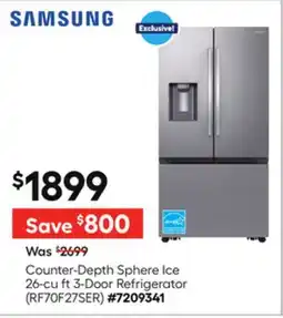 Lowe's Counter-Depth Sphere Ice 26-cu ft 3-Door Refrigerator offer