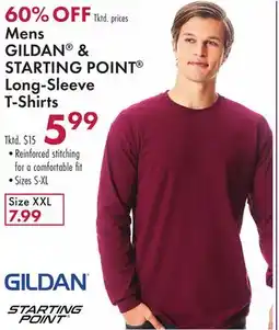 Boscov's Mens GILDAN & STARTING POINT Long-Sleeve T-Shirts offer