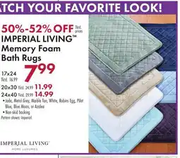 Boscov's IMPERIAL LIVING Memory Foam Bath Rugs offer