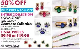Boscov's ENTIRE COLLECTION NOVA STAR Lab Grown Gemstone Collection offer
