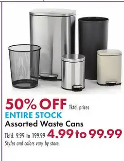 Boscov's ENTIRE STOCK Assorted Waste Cans offer