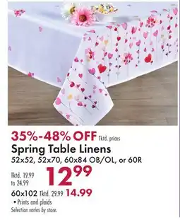 Boscov's Spring Table Linens offer
