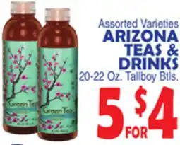 Bravo Supermarkets ARIZONA TEAS & DRINKS 20-22 oz., Tallboy Btls offer