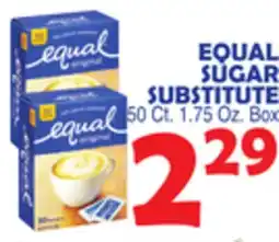 Bravo Supermarkets EQUAL SUGAR SUBSTITUTE offer