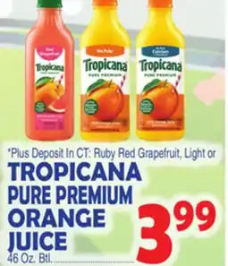 Bravo Supermarkets TROPICANA PURE PREMIUM ORANGE JUICE offer