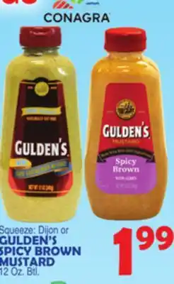 Bravo Supermarkets GULDEN'S SPICY BROWN MUSTARD 12 Oz. Btl offer