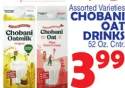 Bravo Supermarkets CHOBANI OAT DRINKS 52 Oz. Cntr offer