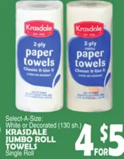 Bravo Supermarkets KRASDALE JUMBO ROLL TOWELS Single Roll offer