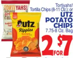 Bravo Supermarkets UTZ POTATO CHIPS 7.75-8 Oz. Bag offer