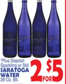 Bravo Supermarkets SARATOGA WATER 28 Oz. Btl offer