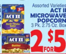 Bravo Supermarkets ACT II MICROWAVE POPCORN offer