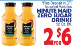 Bravo Supermarkets MINUTE MAID ZERO SUGAR DRINKS offer