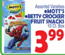 Bravo Supermarkets MOTT'S BETTY CROCKER FRUIT SNACKS 10 Ct. Box offer