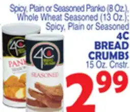 Bravo Supermarkets 4C BREAD CRUMBS 15 Oz. Cnstr offer