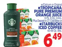 Bravo Supermarkets Tropicana Pure Premium Orange Juice, 6 Pk. 8 Oz. Cntrs offer
